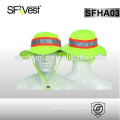 2015 nuevo diseño de seguridad industrial sombrero con alta visibilidad cinta reflectante